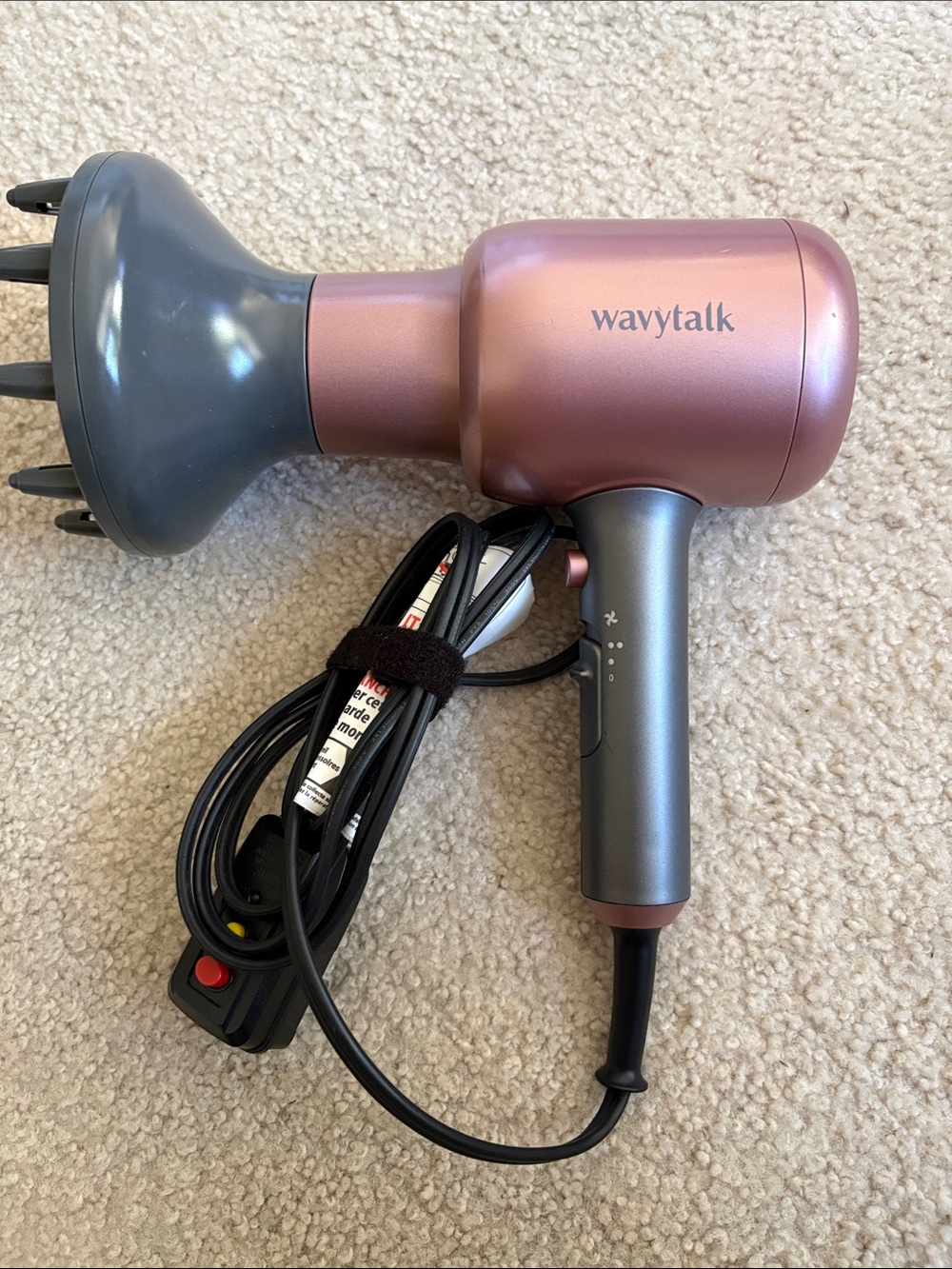 wavy talk Rose Gold and Gray Compact Hair Dryer